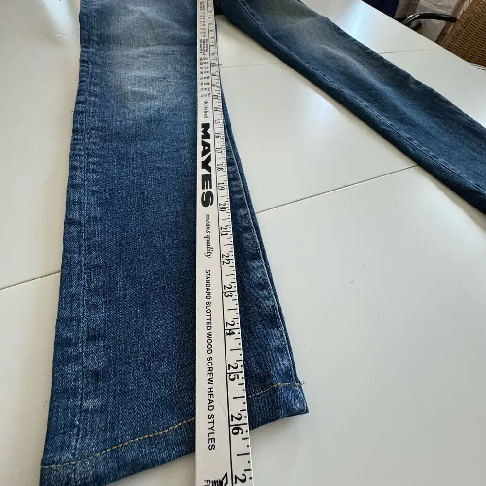 AG Adriano Goldschmied Jeans Buton Fly High Rise Straight Leg Denim‎ Size 26